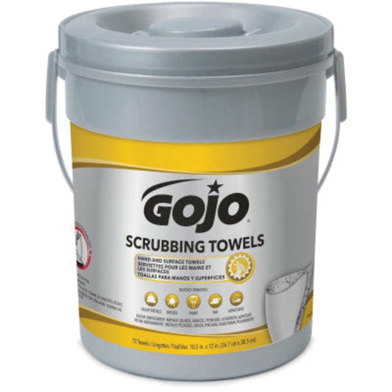GOJO 639606 Scrubbing Wipes, Citrus, 72 Count, Bucket