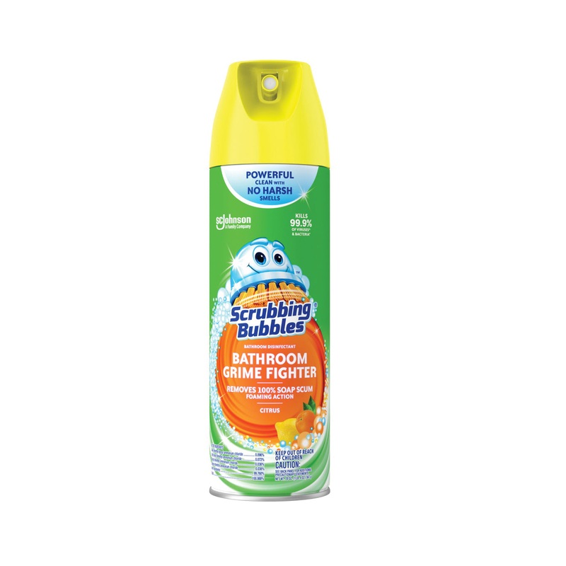 Scrubbing Bubbles 71362 Bathroom Disinfectant/Germ Fighter, 20 oz, Aerosol Can, Citrus