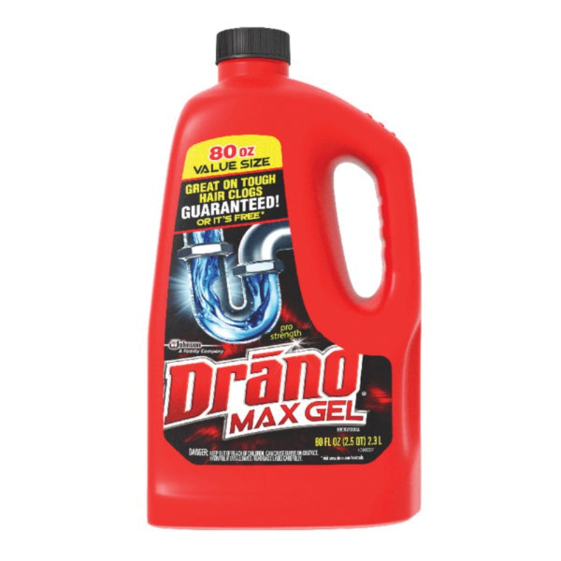 Drano 40109 Clog Remover, 80 fl-oz, Bottle, Gel