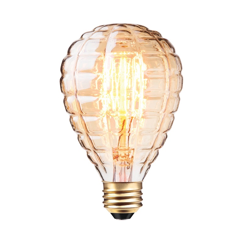 Globe 84635 Light Bulb, 40 W, Globe, Medium Screw, Amber, 2700 to 3000 K, 140 Lumens, 360 deg Beam