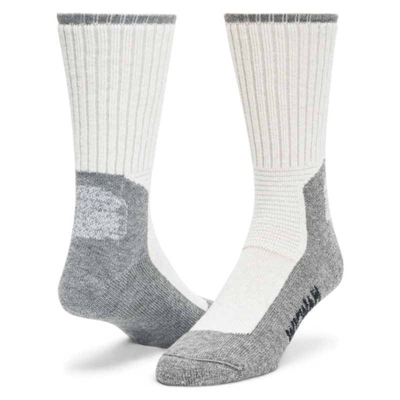 WIGWAM S1349902LG At Work DuraSole Pro Socks, Men, Women, L, Crew Length, Gray/White