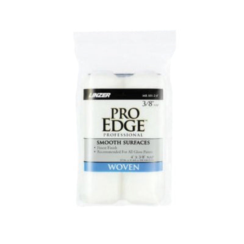 LINZER PRO EDGE MR101-5 Mini Roller, 6 in L, 3/8 in Thick Nap, Woven Cover, White