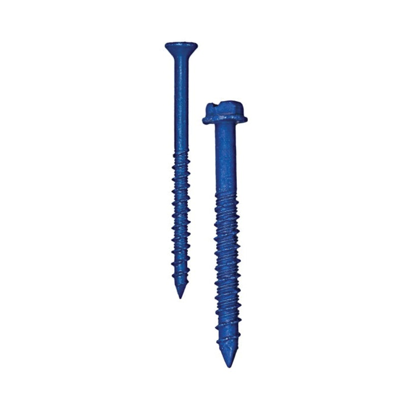 Tapcon 28555 Concrete Screw Anchor, 3/16 in Thread, 1-3/4 in OAL, Flat, Hex Head, Star Drive, Climaseal-Coated